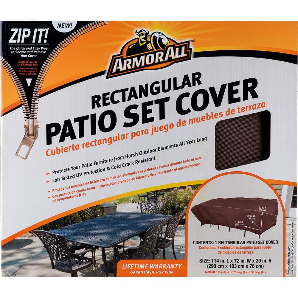 Armor All 114 x 72 x 30 Rectangle Table Cover, Brown