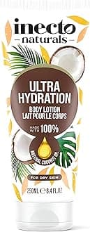Natural Ultra Hydration Body Lotion 250ml, 100% Natural Coconut Oil, Made in UK, Vegan Formula, Ultra Hydration for Dry Skin
