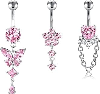 Briana Williams Belly Button Ring Belly Rings Belly Button Piercing Gold Belly Button Ring for Women Clicker Belly Ring Belly Piercing Stainless Steel 14g 10mm Blley Navel Rings Piercing Jewelry