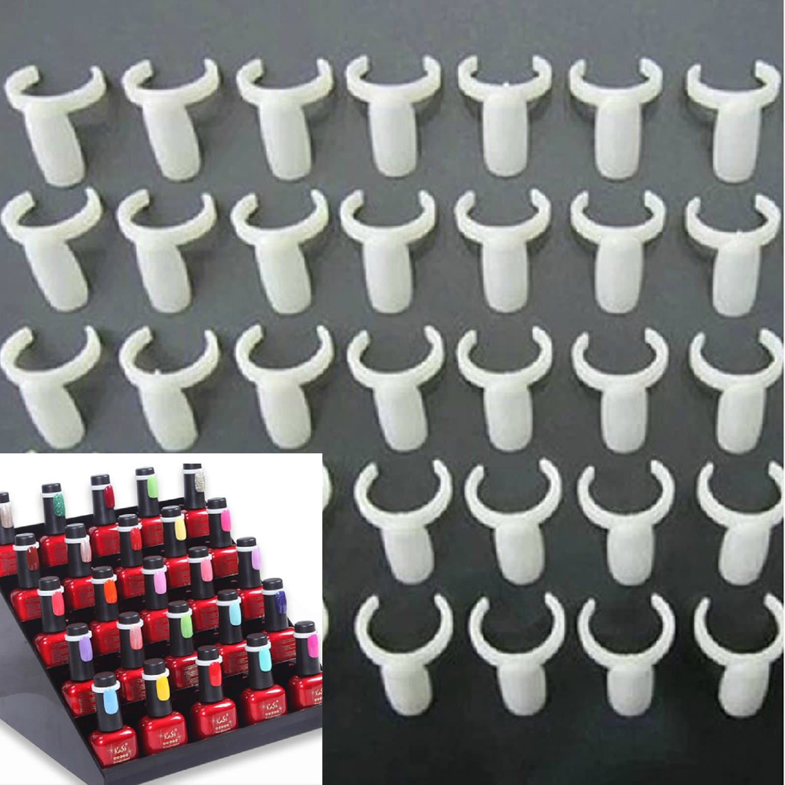 WindMax (R) US Seller 100 PCS Natural Color Display Ring For False Nail Art Polish UV Gel Practice Tool