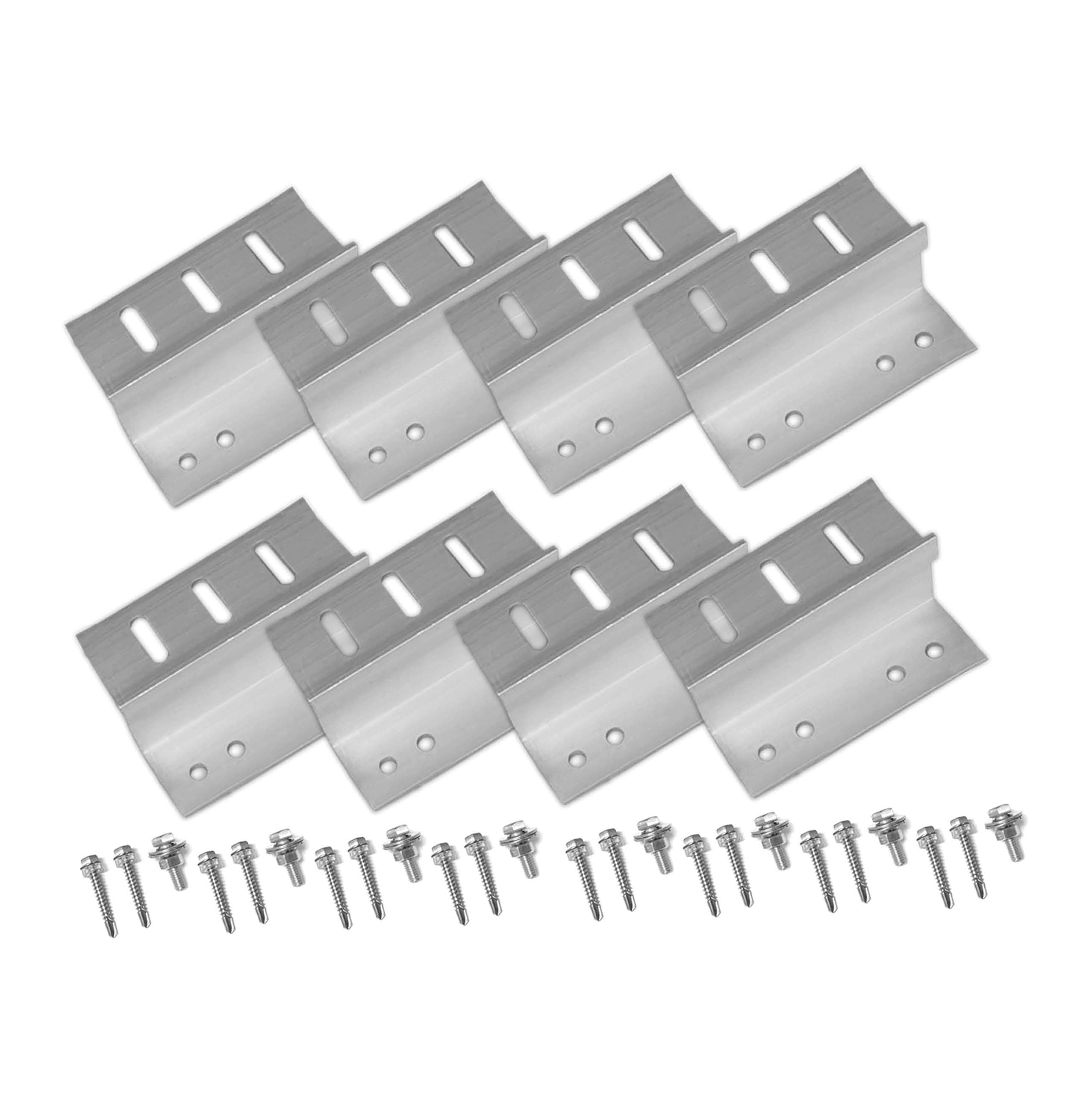 NewpowaSolar Panel Mounting Z Bracket with Nuts and Bolts Supporting for RV, Boat, Wall, Off Grid Roof Installation 2 Sets Sliver Aluminum