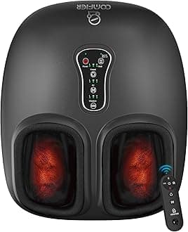 COMFIER Shiatsu Foot Massager with Heat, Compression Kneading Rolling,Vibration, Remote Control,Pause Function,Feet Massage for Neuropathy,Plantar Fasciitis,Home,Office,Gifts for Dad, Mom, Presents