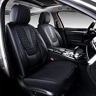 Coverado Car Seat Covers Front Seats, Car Seat Cover, Leather Seat Covers for Car, Automotive Seat Covers Protector with Lumbar Support Universal Fit for Most Sedans SUV Pick-up Truck(Black)