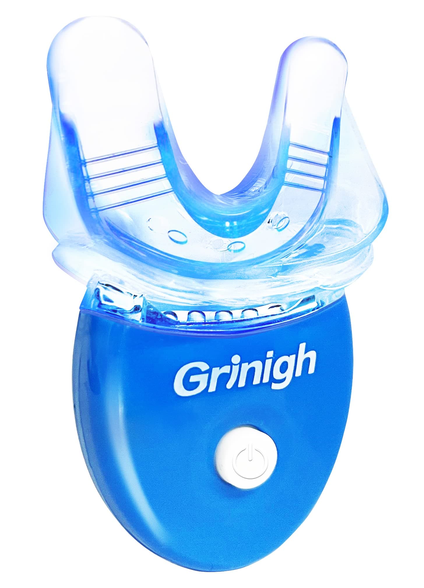 at-Home Teeth Whitening Light Accelerator with Matched Mouth Tray - Grinigh® - Powerful 5 LED Tubes for Teeth Whitening Treatment (Batteries Included)- Blue