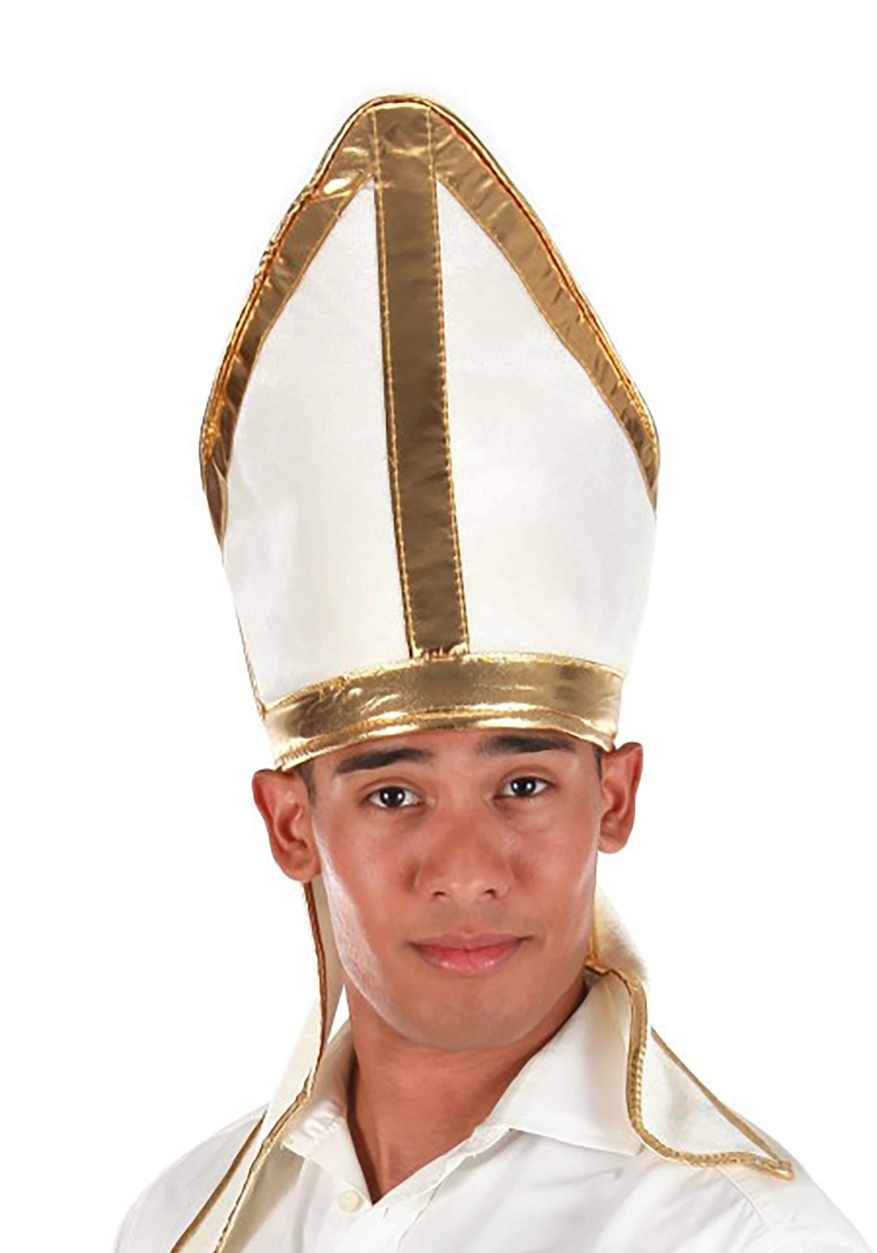 elope Holy Pope Hat, White/Gold, One Size