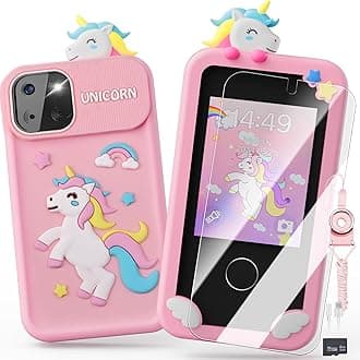 Kids Smart Phone Toys for Girls,Unicorn Gift Toys for Girls Ages 3-9 Christmas Birthday Gifts Mini Smart Phone Toys with 2.8" Touchscreen 16 Learning Games Dual Camera Music Player, 8G SD Card