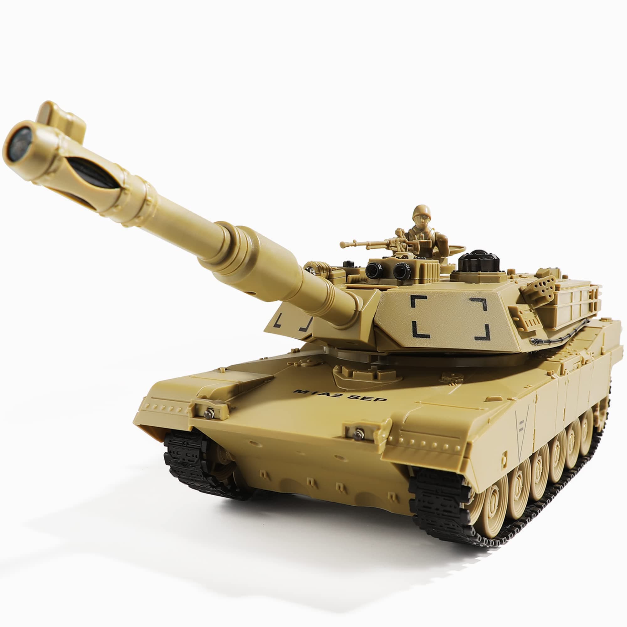 Remote Control Tank, RC US M1A2 Abrams Army Tank Toy, 2.4Ghz 9-Channel RC Military Vehicles with Rotating Turret and Sound, Best for 6 7 8 Boys Kids Xmas Military Toys