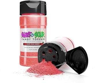 Sour Wild Cherry Candy Topper (85g 1x Shaker Jar) for Fruit, Food & Desserts