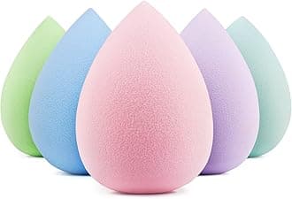 BEAKEY 5 Pcs Makeup Sponge Set, Latex-Free Makeup Sponges for Foundation, Multi-colored Boun Boun Sponges, Flawless for Liquid, Cream, and Powder