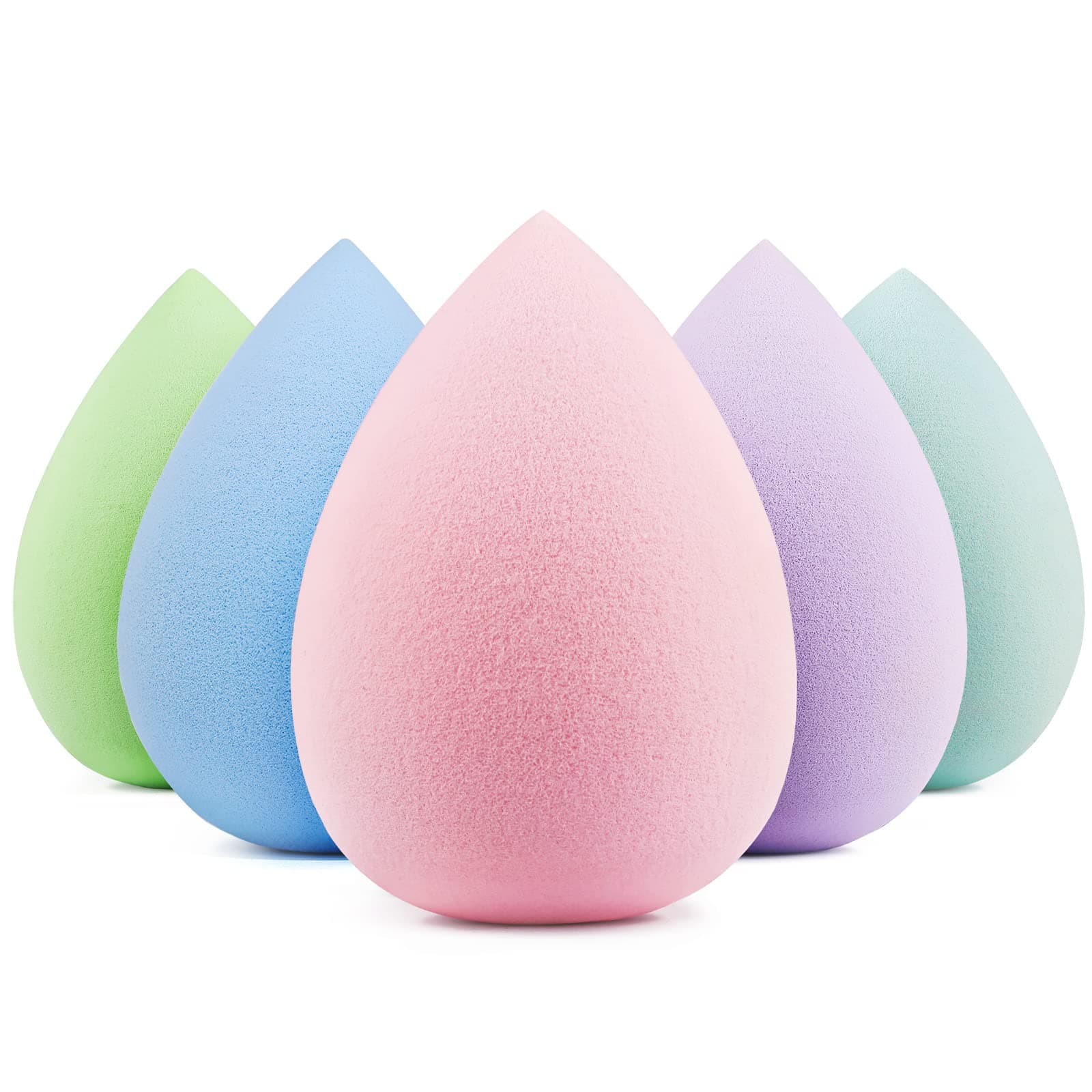 5 Pcs Makeup Sponge Set, Latex-Free Makeup Sponges for Foundation, Multi-colored Boun Boun Sponges, Flawless for Liquid, Cream, and Powder