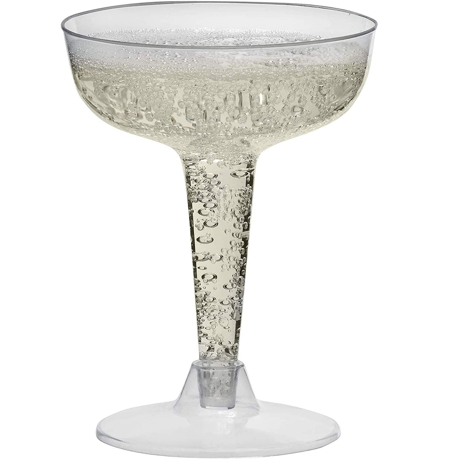 Disposable Premium Two Piece 4 oz Plastic Champagne Glasses, 40 Count, Clear