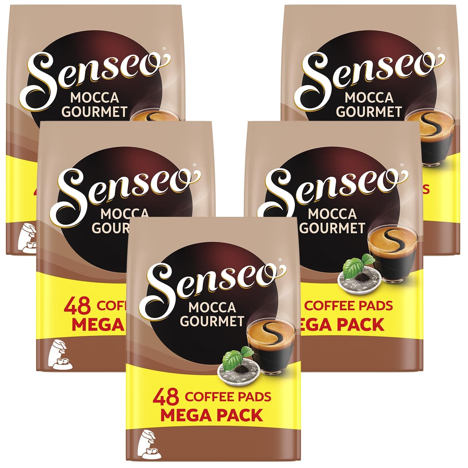 Mocca Medium Roast Coffee Pods – 240 Count (5 Packs) – Rich & Smooth Mocha Flavor – Single-Serve Coffee Pads Compatible with Senseo Machines – Imported from the Netherlands – Bulk Value Pack