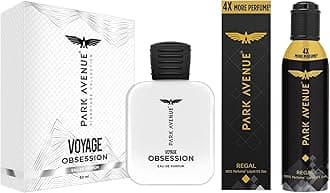 Park Avenue Men Voyage Obsession Eau De Parfum, 50 Ml & Regal No Gas Premium Perfume Long Lasting Musk Scent Fragrance Spray 130Ml