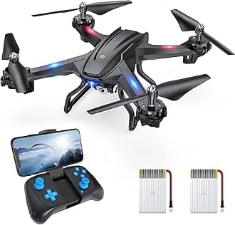 UranHub Drone with Camera for Adults HD 2K Live Video Drone for Beginners and Kids w/Gesture Control, Voice Control, Altitude Hold, Headless Mode, 2 Batteries, Compatible with VR Glasses