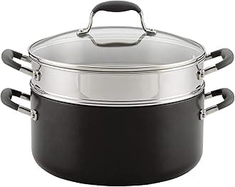 Anolon Advanced Hard-Anodized Dutch Oven Multipurpose Steamer Set, 8.5-Quart, Graphite