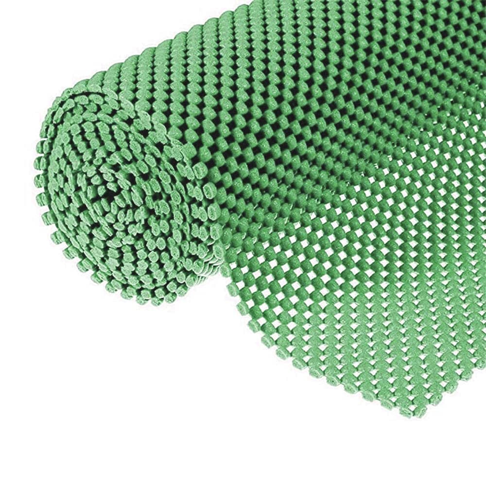 Shelf Liner Drawer Liner Non-Slip Mat Shelves Liners 12" X6.5’ Grid Pattern PVC Non-Adhesive Grip Liner Anti-Slip Mat for Kitchen Cabinets Wire Shelving Pantry Dresser Refrigerator (Green)