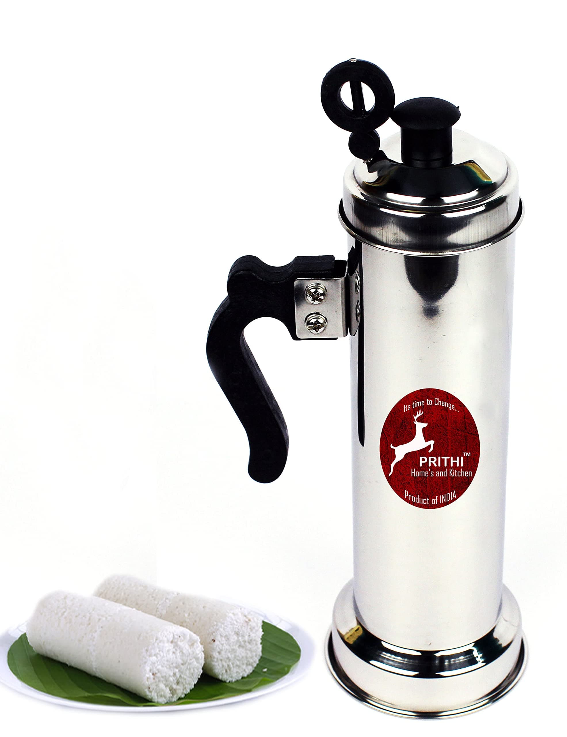 Prithi Home's and Kitchen Stainless Steel Puttu Maker/Puttu Kudam/Puttu Kutty Suitable for Pressure Cokker