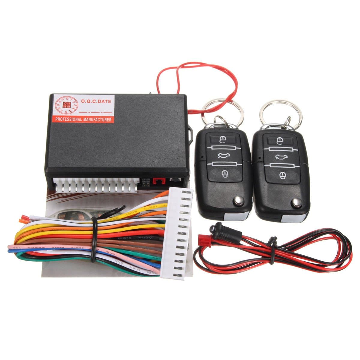 wowobjects Universal Car Remote Control Central Kit Door Lock Locking Keyless Entry System, Coated Finish, Black