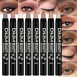 8Pcs Cream Eyeshadow Stick Set for Older Women, Brown Putty Desert Ginger Nude Brown Caramel Matte, Silky Matte Eyeshadow Applicator Sticks Waterproof, Blendable Eye Makeup sombras para ojos