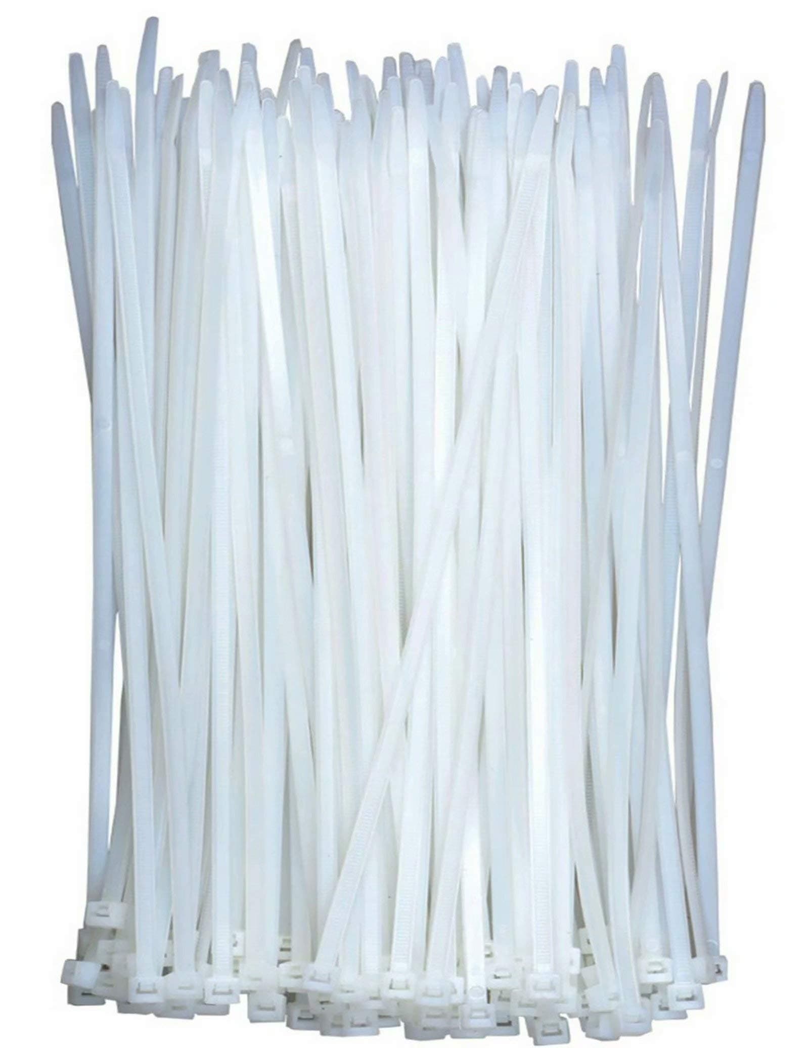 Cable Ties Clear White 300mm x 4mm (100 Pack), Plastic Zip Ties Long Heavy Duty with 40lbs Tensile Strength, Self-Locking Nylon Plastic Wire Ties Wraps for Office, Household and Outdoor