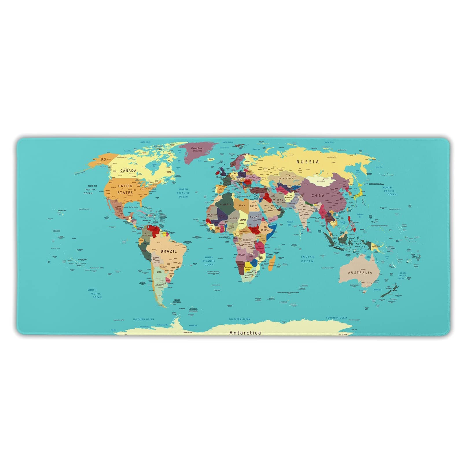 Extra Large World Map Mouse Pad XXXL Mousepad Gaming Accessories Waterproof Full Desk Cover Mousepad with Stitched Edge for Laptop Computer and PC 35.5" x 16" World Map with Countries