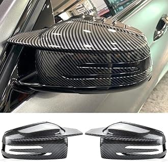 Side Mirror Cap Covers For Mercedes Benz W176 W246 W212 W204 C117 X156 X204 W221 C218 A B C E S CLA GLA GLK Class Black Replace (Carbon fiber)