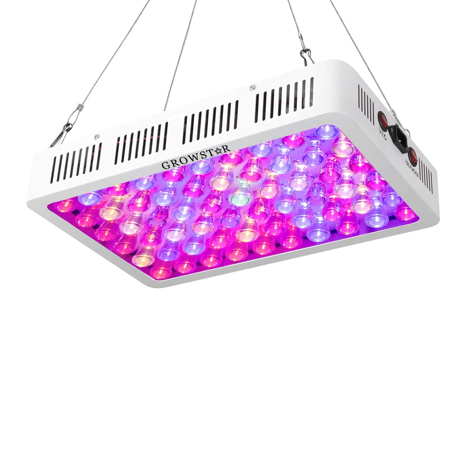 300W LED Grow Light, Veg and Bloom Double Switch Full Spectrum for Flowers/Hydroponics/Indoor Veg/Greenhouse(12 Bands,5Wx60pcs LEDs)
