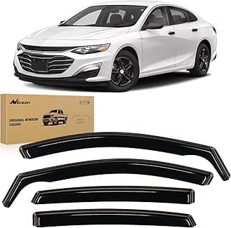 Nilight in Channel Window Visors for Chevrolet (Chevy) Malibu 2016-2024 2025 Side Window Deflectors Rain Guards, Smoke Tint, Reduce Wind Noise, Car Wash Safe, 4PCS
