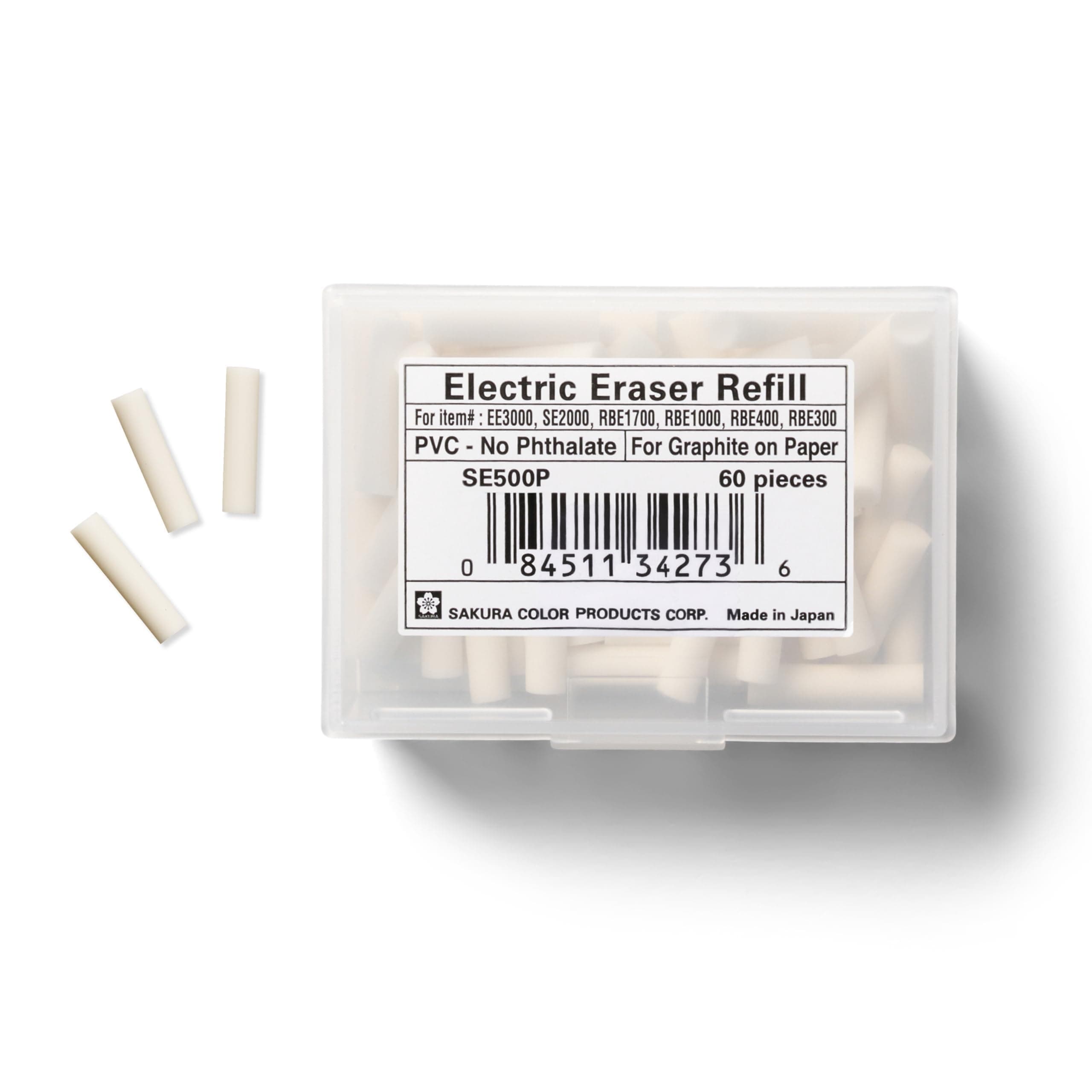 SAKURA SE500P Electric Eraser Refill White 60/Pk