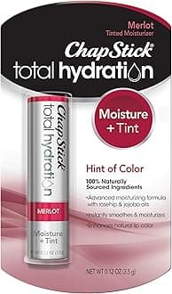 ChapstickTotal Hydration Moisture + Tint Merlot Tinted Lip Balm Tube, Merlot Tinted ChapStick for Lip Care - .12 Oz
