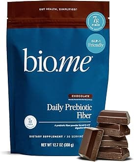 Bio.me Daily Prebiotic Fiber Powder Chocolate - 7g Per Serving - Soluble & Insoluble Fiber Supplement Powder for Women & Men - Digestive Health & Gut Health - GLP-1 Friendly, Sugar Free - 30 Servings