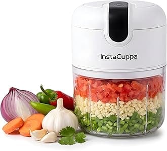 Mini Electric Chopper for Kitchen, 50% Longer Use 1800 mAh Battery Onion Cutter, USB-C Garlic Mincer for 50% Faster Charging, 45 W Fast Vegetables Chopping for Busy Moms, 250 ML