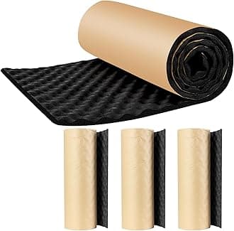 Pamatio 20 mm Insulation Mat, Auto Self-Adhesive Sound-proofing Foam Mat, Car Sound Insulation Deadener, Noise Acoustic Dampening, Moisture Proof Waterproof, 200 cm x 50 cm (4 Roll)
