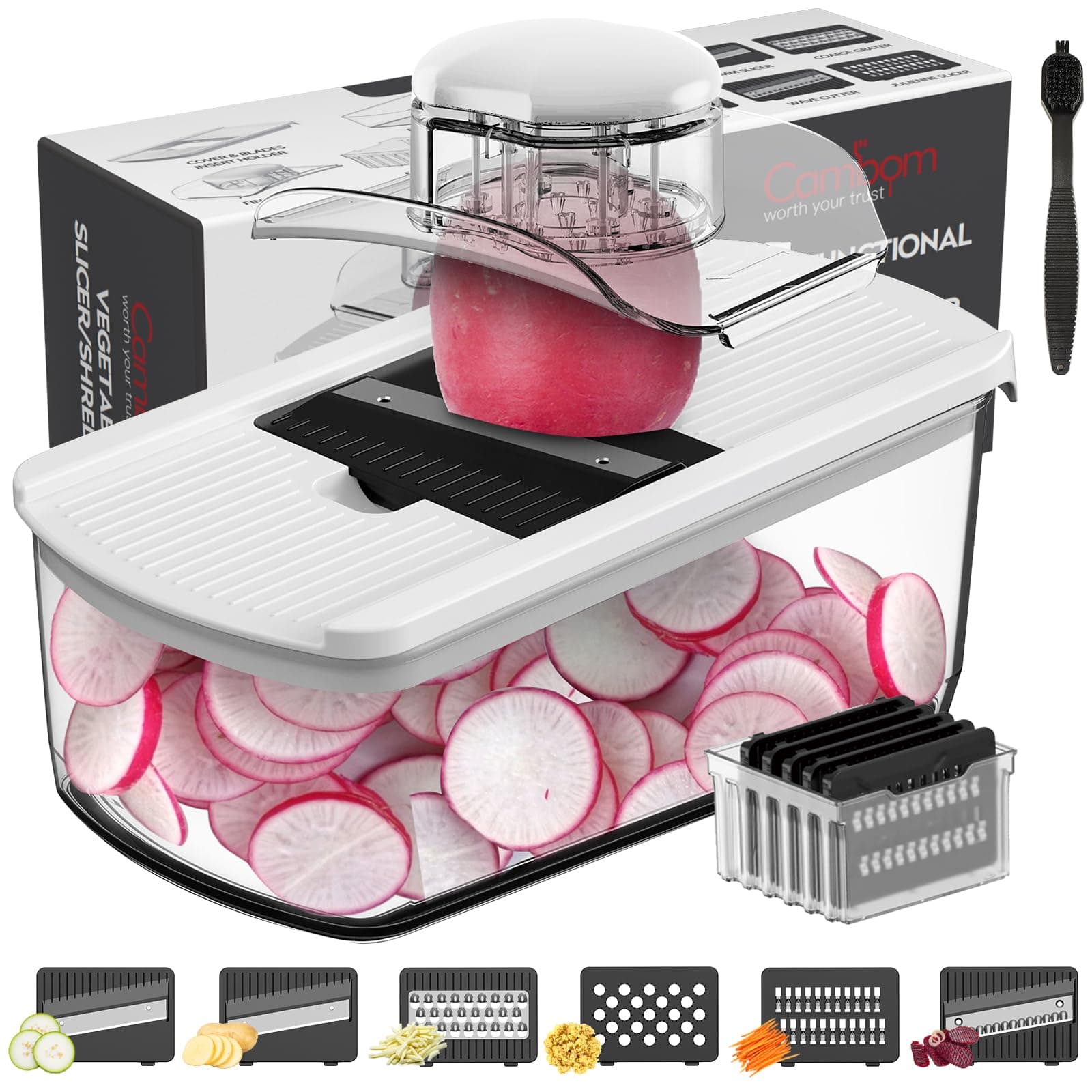 Cambom Mandoline Slicer Vegetable Slicer Multifunctional Veggie Slicer Spiral...