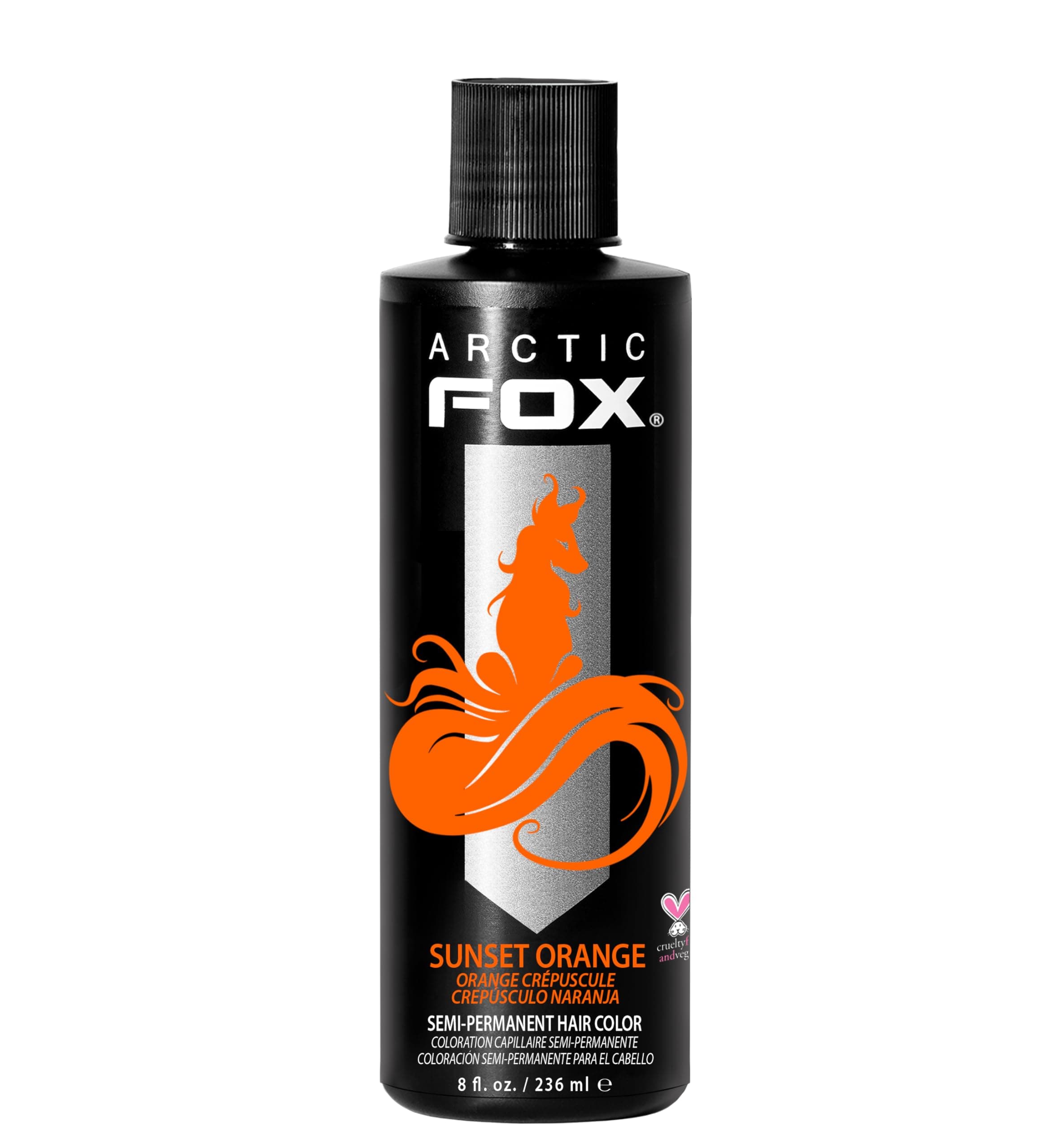 8 oz , Sunset Orange : ARCTIC FOX 100% VEGAN SUNSET ORANGE SEMI PERMANENT HAIR COLOR DYE 8 OZ by Arctic Fox