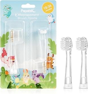 Replacement Toothbrush Heads - 2 Count, Compatible with Papablic BabyHandy & Toddler Sonic Electric Toothbrushes (18-36 Months)