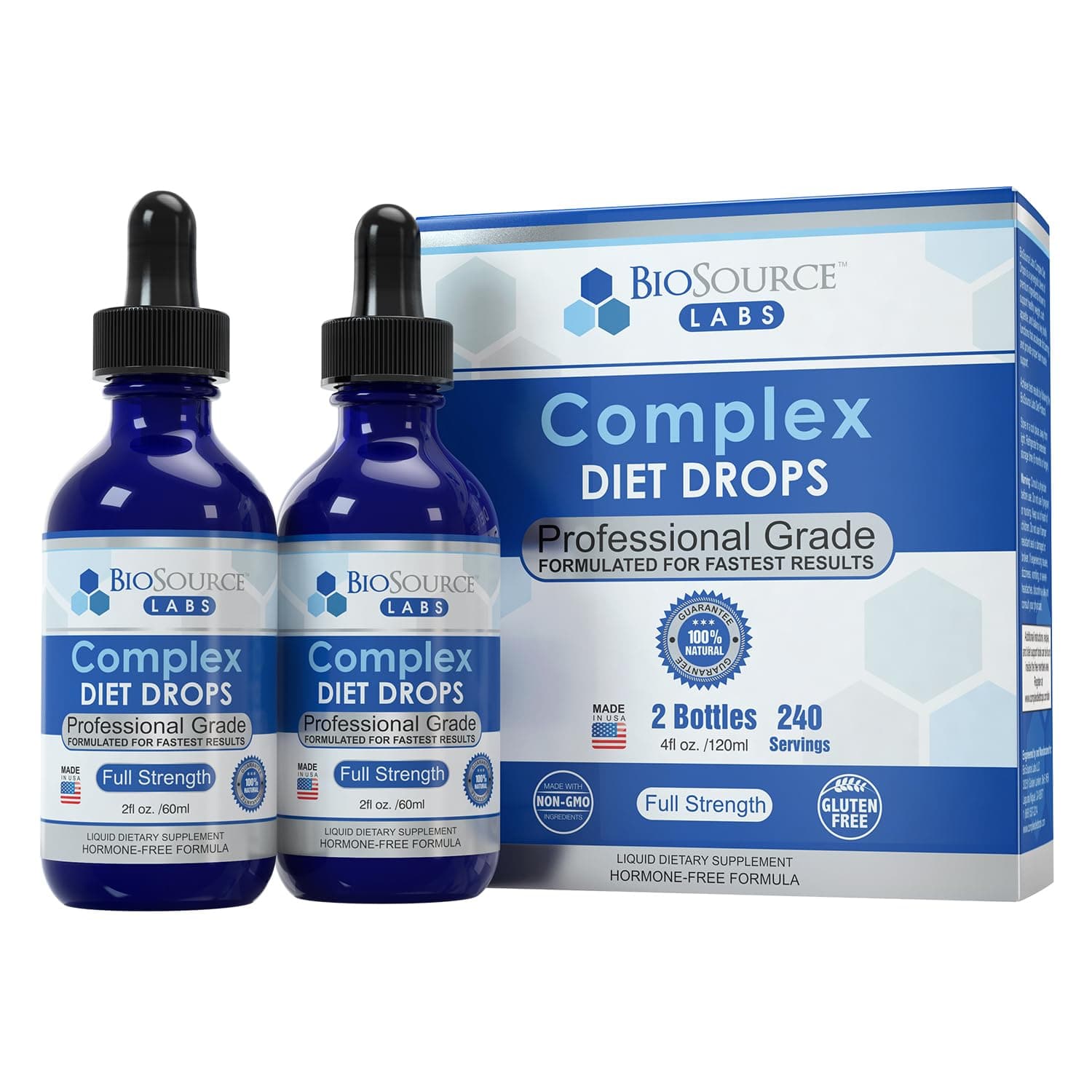 Complex Diet Drops – Best Natural Drops for Men and Women (2 Bottle Pack) - 60 Day Supply