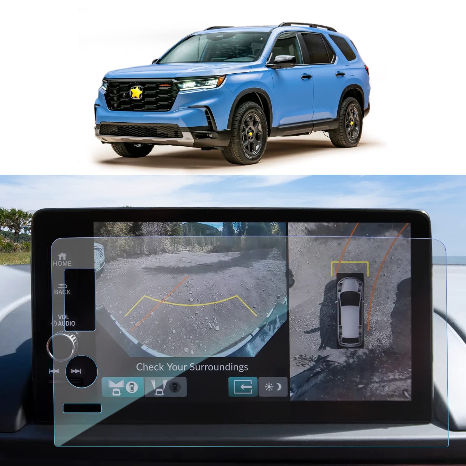 SKTU for 2024 2025 Honda Pilot Screen Protector for 2023-2025 Honda Pilot EX-L/TrailSport/Touring/Elite/Black Edition 9-Inch Screen Tempered Glass Honda Pilot 2024 2025 Accessories [Anti-Scratch&Glare