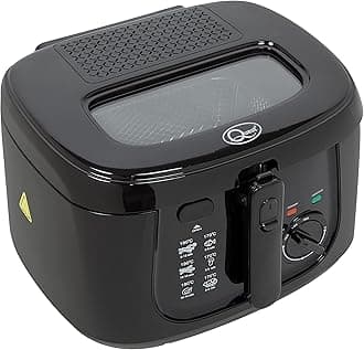 Quest 2.5 Litre Deep Fat Fryer, Removable Lid with Viewing Window, Deep Fryer for Chicken, Chips & More, Serves 1-3, Dishwasher Safe Removable Oil Container, 1800W (35239)