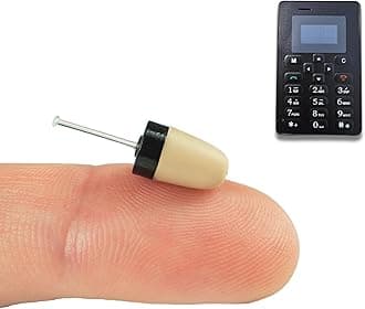 Spy Earpiece GSM Wireless Earphones Invisible Hidden Mini Headset Exam NanoSIM Card Microphone - Secret Earphone Micro Listening Device Cheating (Spy Earpiece Vip Pro SuperMini GSM Card)