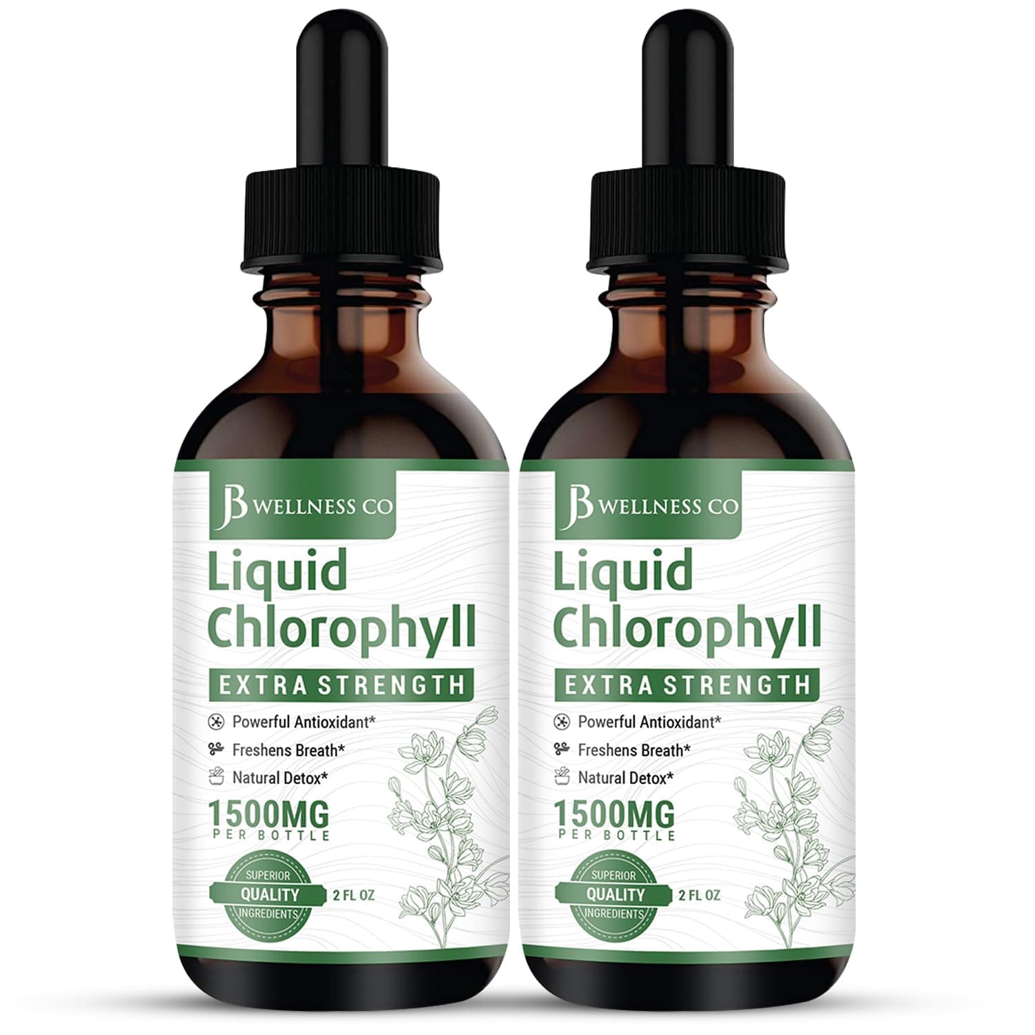 [2-Pack] Liquid Chlorophyll Drops - All-Natural Concentrate – Immune System Support, Energy Booster, and Digestion – Elevation Sickness – from Mulberry Leaves - 240 Servings - [2-Pack]