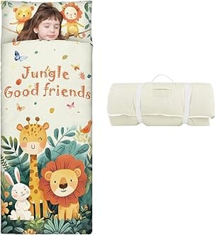 Sleeping Bag for Boys Girls,Nap Mat for Kids with Removable Pillow,Warm Toddler Slumber Bag for Bedroom Daycare Kindergarten,Gift for Birthday Christmas