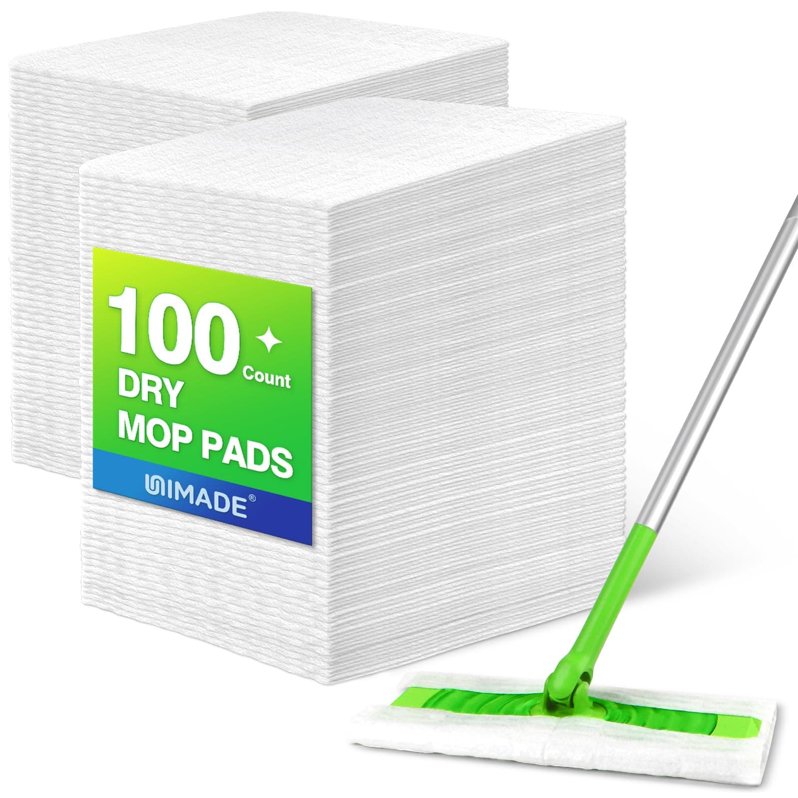 Dry Sweeping Cloths, 100 Count Mop Refill Compatible with Swiffer Sweeper - Disposable Duster Refills Mops for Cleaning Hardwood Floor Dust