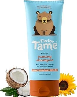 T is for Tame - 3-in-1 Baby Shampoo, Conditioner & Detangler for Kids – Tear-Free, Hypoallergenic, Cleanses, Conditions, Detangles with Plant-Based Ingredients - 6.76 fl oz