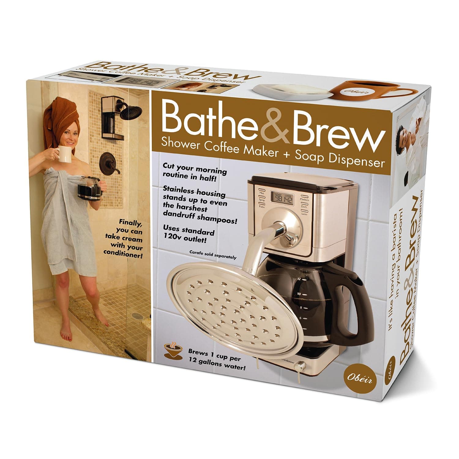 Bathe & Brew Prank Gift Box – Funny Gag Gift Box for Coffee Lovers, Birthdays, Holidays & White Elephant – Realistic Joke Packaging, As Seen on Shark Tank (Empty Box)