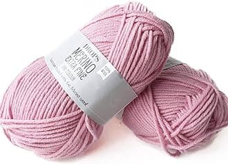 Superwash 100% Merino Wool Yarn for Knitting and Crocheting, 3 or Light, DK, Leight Worsted Weight, Drops Merino Extra Fine, 1.8 oz 115 Yards per Ball (25 Pink)