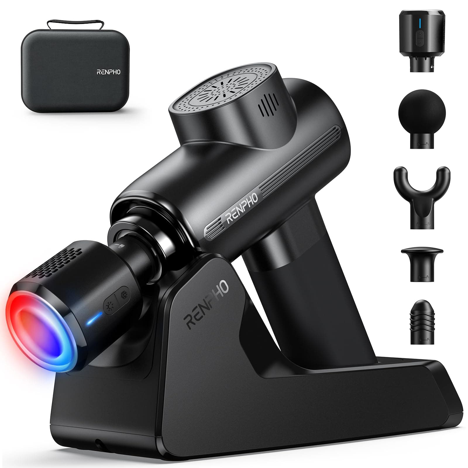 Massage Gun Deep Tissue with Heat and Cold Head Charging Stand, Gift for Dad Men Muscle Percussion Massage Gun for Athletes for Pain Relief Gifts for Women Men Active Thermacool Deluxe