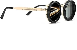 - Adjustable Tint Sunglasses, 1-9 Gears Nightshift Glasses Retro Round Polarized Dimming Glasses ND Filter Lenses