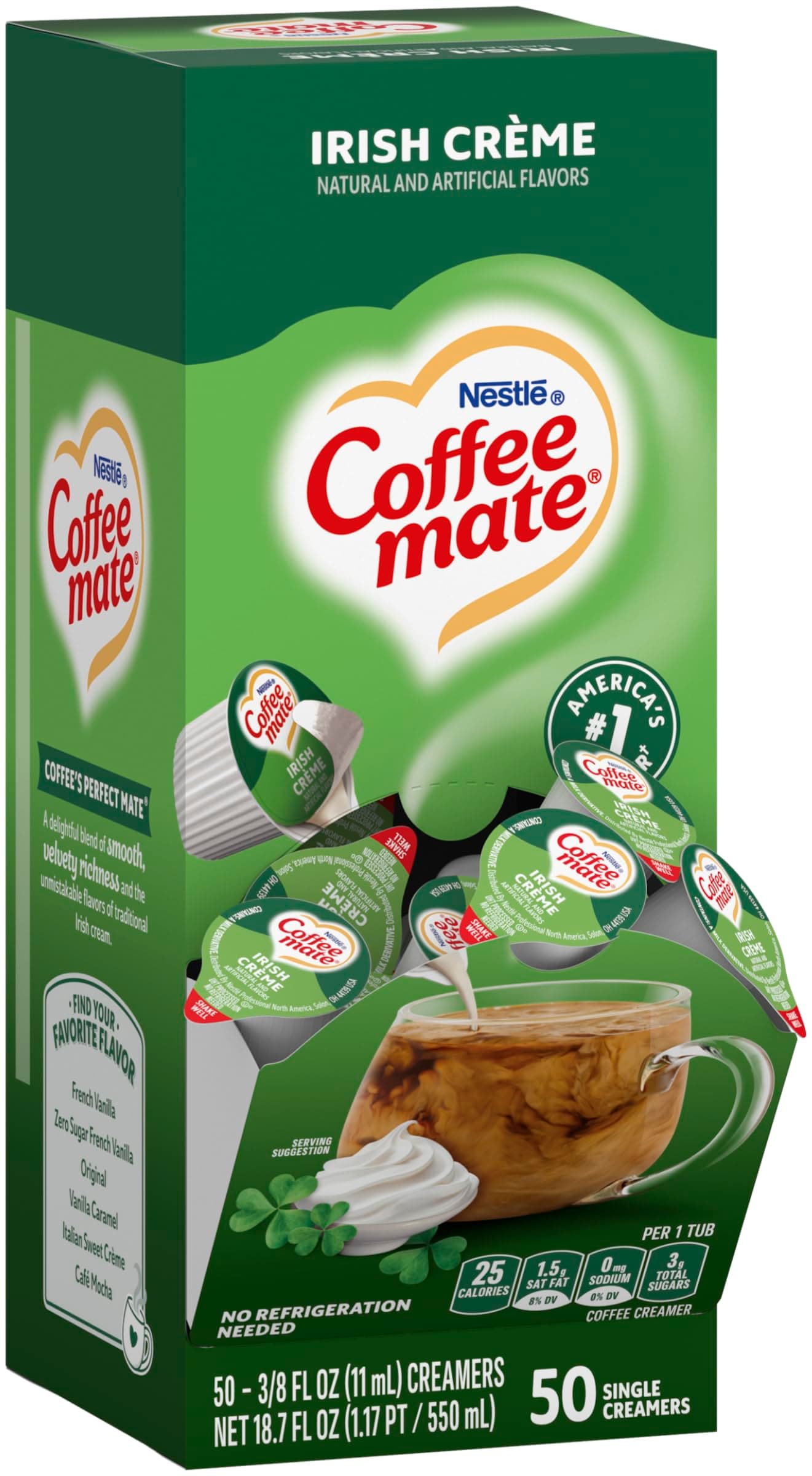 Coffee-mate Liquid Creamer Singles - Irish Creme - 50 Ct