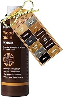 Furniture Clinic Wood Stain (Walnut) – Fast Drying, Highly Concentrated, and Easy-to-Apply Wood Stain for All Indoor & Outdoor Wood – Water Based & Non-Toxic – 250ml